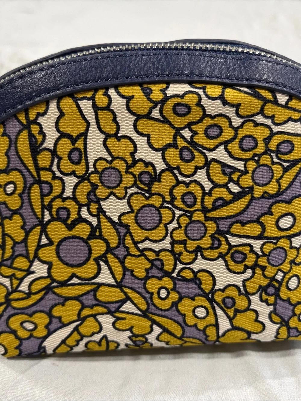Vera Bradley Floral Canvas Cosmetic Pouch - Yellow & Lavender